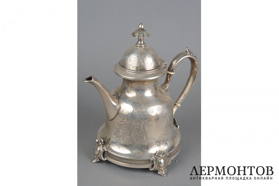 Чайный-кофейный сервиз. Австрия, конец 19 века. Серебро 950 пробы.