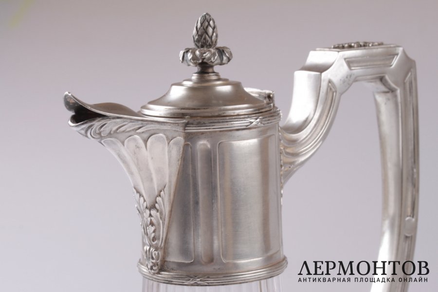 Графин A. Debain. Серебро 950 пробы, хрусталь. Конец XIX в. Франция