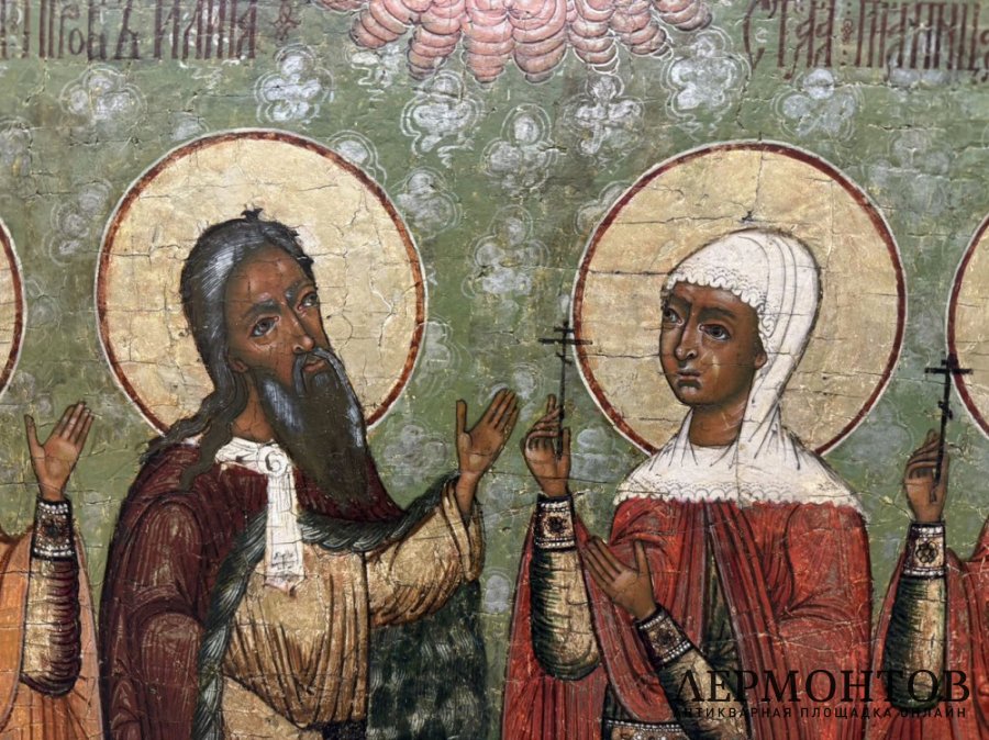 Икона Св. Илия, Параскева Пятница, Флор, Лавр. Кон. 17 - нач. 18 века. Экспертиза.