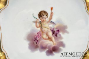 Тарелка Амур. Россия, ИФЗ, период Николая I, 1830-1850-е гг. Фарфор, роспись.