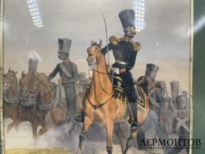 Гравюра Штаб-офицер и рядовые гвардейской конной артиллерии. 1840 г.
