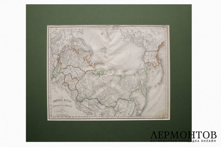 Карта. Российская империя в Европе, Азии и Америке. 1860г. Чивелли. 