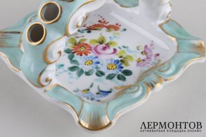 Сигартеница-пепельница. Фарфор, роспись. Лимож, 2-я половина ХХ века.