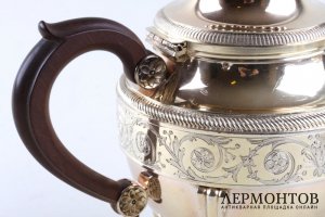 Чайный сервиз в стиле ампир. Aucoc. Серебро 950, золочение. Франция, XIX в.