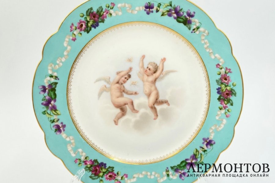 Тарелка Амуры. Россия, Императорский фарфоровый завод, Александр II, 1850-1880-е гг. 