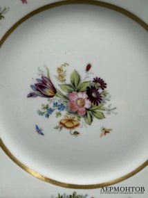 Тарелка десертная. Фарфор, живопись, Императорский фарфоровый завод, Россия, 1888 год