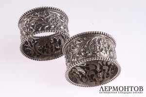 Пара салфеточных колец. Серебро 833. Голландия