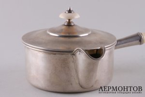 Шоколадница. Серебро 84 пробы, кость. Российская империя, 1880-е гг.