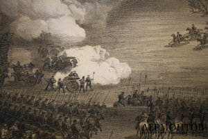 Литография. Английская атака легкой кавалерийской бригады. У. Симпсон. Лондон, 1855 г