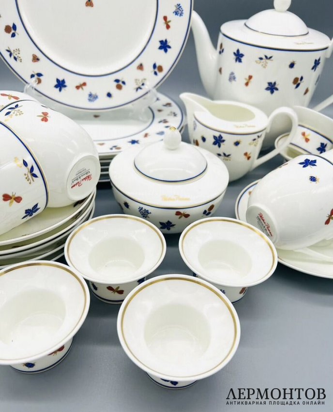 Чайный сервиз на 6 персон. Фарфор, Villeroy & Boch, дизайнер Paloma Picasso, Германия, 20 век