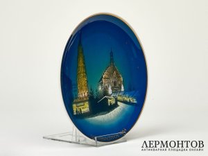 Тарелка настенная «Рождественский базар в Нюрнберге». Фарфор, Rosenthal, Германия, 1964 год