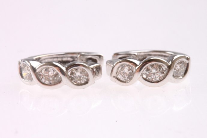 Серьги Нельсон c бриллиантами. Белое золото 585 пробы.