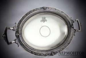 Ваза в стиле ампир с маскаронами. Серебро 800 пробы. Германия