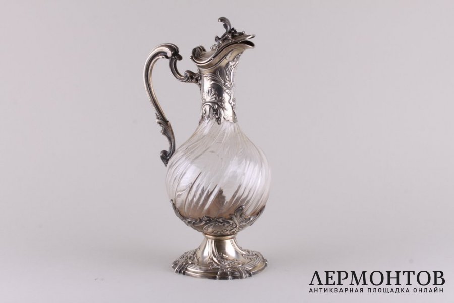 Графин для вина. Ed. Tetard. Серебро 950 пробы, стекло, золочение. Франция, XIX в.