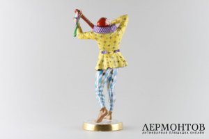 Статуэтка Пьеро с мандолиной. Серенада. Фарфор. Hutschenreuther, Германия, 1920-е гг.