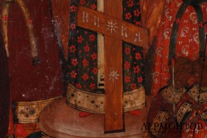Икона Воздвижение Креста. Россия, Вологда, начало 18 в. Дерево, левкас, темпера.