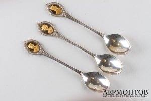 Ложки Английские королевы. Серебро 925 пробы, золото. Англия, XX в.
