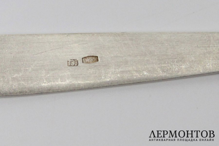 6 кофейных ложек. Серебро, эмаль. СССР, 1960-80е гг.