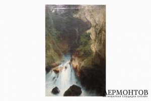 Картина Пейзаж. Италия, вт. пол. 19 в., худ. Gaetano Fasanotti. Холст, масло.