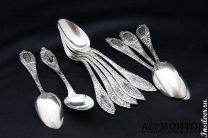 Набор чайных ложек Boulenger. Серебро 950. Франция