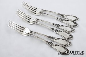 Столовый набор на 6 персон. Gaston Bardies. Серебро 950 пробы. Франция, XIX в.