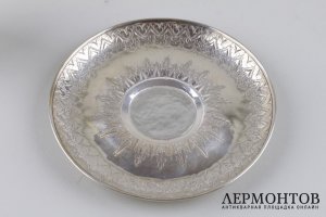 Кофейная пара с орнаментом. Серебро 800 пробы. Европа