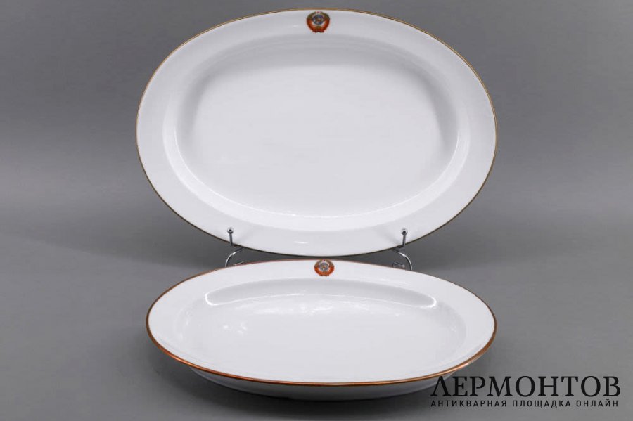 2 блюда, Кремлевский сервиз. Фарфор. СССР, ЛФЗ, 1960е-70е.