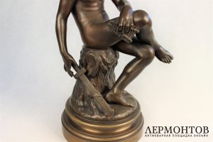 Скульптура. Гермес на отдыхе. Бронза Marius Montagne. Франция