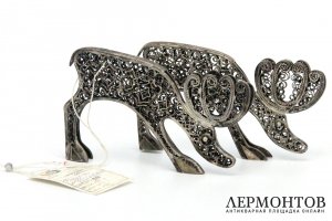 Фигурки Лоси. Серебро, скань. Россия, Красносельский ювелирный завод, 1990е гг.