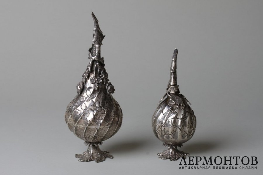 Парные ароматницы. Азия, фирма Balyan, Damarsanat. Серебро 900 пробы, литье, чеканка.