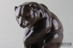 Медведь. Фарфор, роспись. Германия, Rosenthal, G. Schliep, 1924