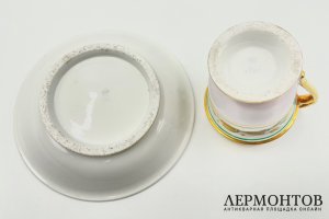 Чайная пара из Михайловского сервиза. Россия, Императорский завод, 1819-1850-е гг.