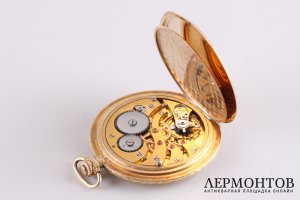 Часы карманые женские Longines. Золото 585. Швейцария, начало ХХ века. 