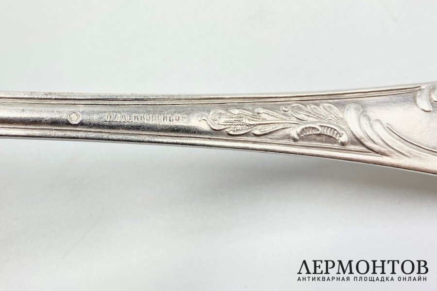 Половник с растительным декором. СССР, Платиноприбор, 1930-е гг. Серебро 875 пробы.