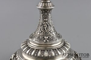 Ваза для цветов. Серебро 800 пробы, стекло. Германия, XIX  век.