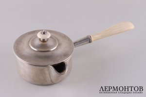 Шоколадница. Серебро 84 пробы, кость. Российская империя, 1880-е гг.
