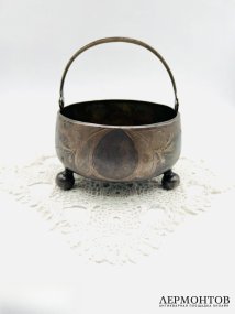 Конфетница в стиле модерн. Серебро 84 пробы, В. Семёнов, Россия, 1908–1917 годы