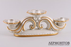Подсвечник на 3 свечи. Германия, конец 19 - начало 20 в. Фарфор.