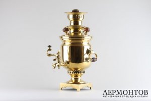 Самовар-банка. Наследника И.Г. Баташева в Туле. 2 л. Латунь. Российская империя.