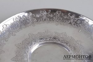 Кофейная пара с восточным орнаментом. Серебро 800 пробы. Европа