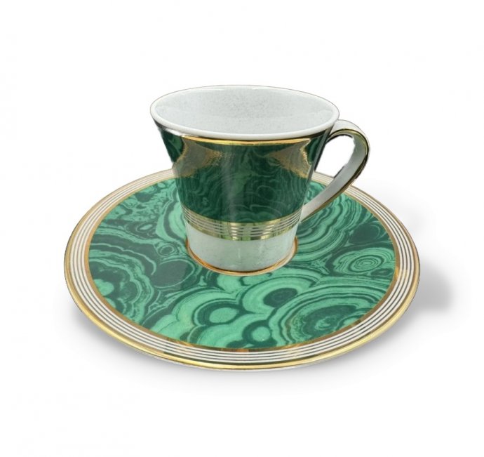 Набор из 2 чайных пар «Malachite». Stefano Ricci, Италия