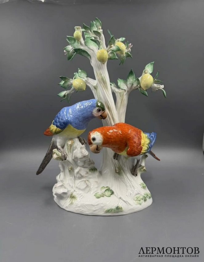 Скульптура «Попугаи на лимонном дереве». Фарфор, Meissen, И. И. Кендлер, Германия