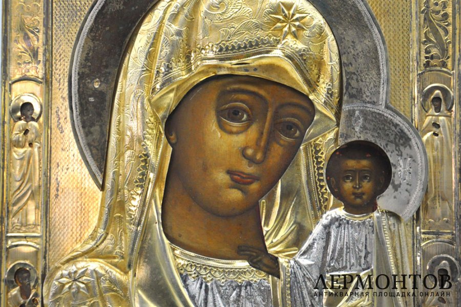 Икона Богоматерь Казанская в серебряном окладе. Российская империя, 1908-1917 