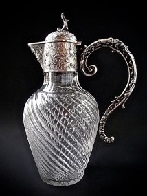 Парные графины в серебряной оправе. Серебро 800 пробы. Германия