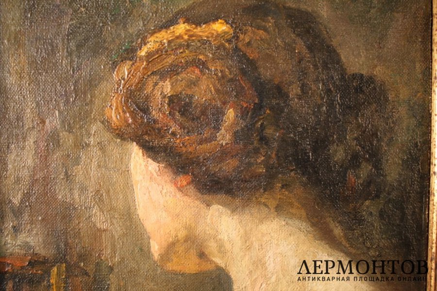 Этюд. Женская головка. Неизвестный русский художник. 1890-1910-е гг. Холст, масло.