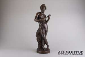 Скульптура Неополитанский музыкант. Франция, авт. С. Cumberworth, 1840 г. Бронза. 