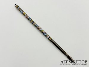 Перьевая ручка. Россия, нач. 20 века. Серебро 84 пр, расписная эмаль.