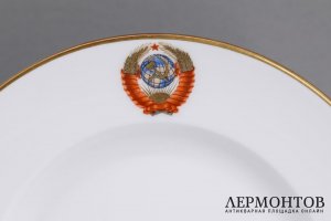 11 тарелок, Кремлевский сервиз. Фарфор. СССР, ЛФЗ, 1960-70е гг.