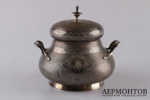 Сахарница с крышкой. Серебро 950 пробы. Франция