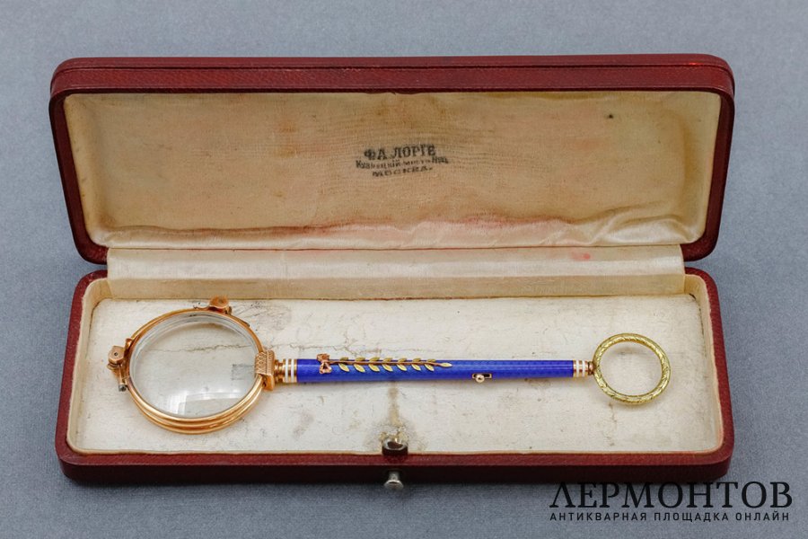 Лорнет. Золото 56 пробы, эмаль. Россия, А. Вякева - Фаберже, 1908-1917.